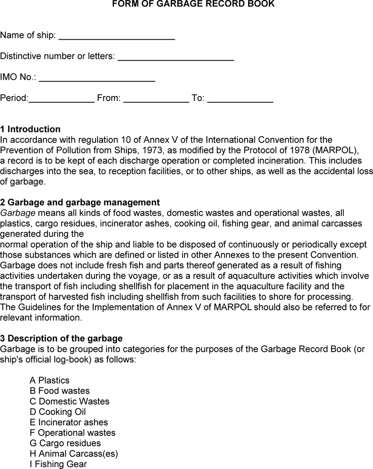 02/11/1973 Marpolverdrag; Annex V Regulations for the prevention of